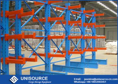 China Medium Duty Cantilever Racks For Lumber , Double Sided Cantilever Pipe Rack for sale