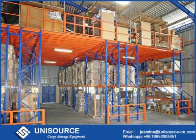 China Blue Rack Supported Mezzanine 1000 Kg Per Square Meter With Solid Steel Grating Deck for sale