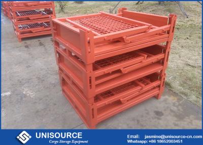 China Stackable Foldable Metal Box Industrial Steel Pallet Cages For Logistics Transport for sale