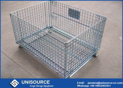 Chine Cage pliable de maille en métal de conteneur facilement démontable de grillage avec le chariot élévateur à vendre