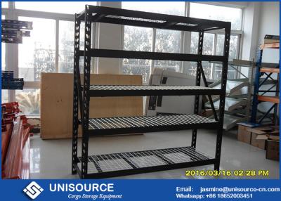 China Height Adjustable Warehouse Shelving Racks , Black Wrinkle Medium Duty Shelving for sale