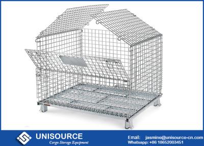 China Unisource Industrial Collapsible Wire Cage , Electro Galvanized Steel Cage for sale