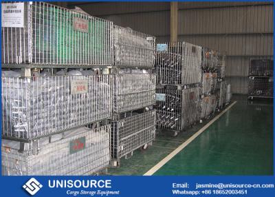 China Stackable Steel Galvanized Metal Wire Mesh , Steel Pallet Cages For Warehouse Storage for sale