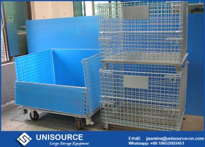 China 800 * 600 * 640 mm Steel Wire Cage Warehouse Cargo Storage For Racking System for sale