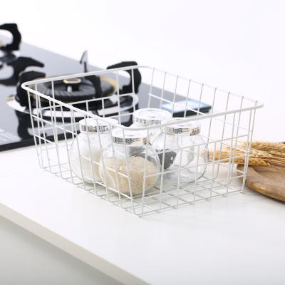 China Customized Organizer Viable Basket Metal Spice Jay Sundries Storage Kitchen Storage Basket for sale