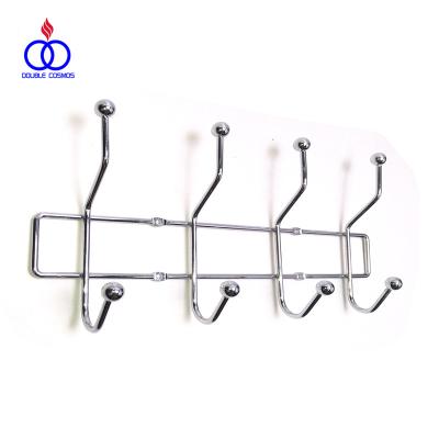 China Sustainable Wholesale Wall Mounted Chrome Metal Double Coat Hook Rack for sale