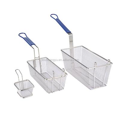 China Commerical Kitchen Metal Viable Nickel Plated Wire Mesh Fry Basket for sale