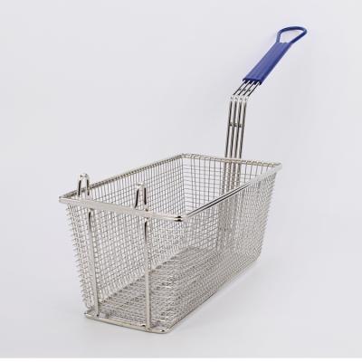 China Sustainable Stainless Steel Rectangular French Fries Frying Basket for sale