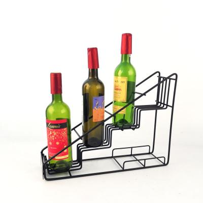 China Standing Desk Organizer Wine Bottle Holder Living Room Metal Iron Wine Display Rack Kitchen Storage for sale