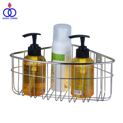 China Wall Mounted Type Chrome Finish Bathroom Shampoo Holder Triangle Wall Mount Shower Trolley for sale