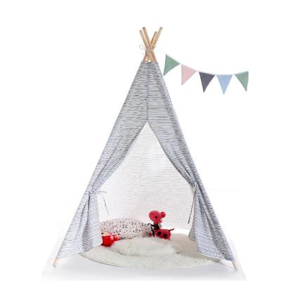 China Toy Wholesale Child House Playhouse Soft Wooden Indoor Portable Shelf Teepee Indian Tent Teepee With Mattress for sale