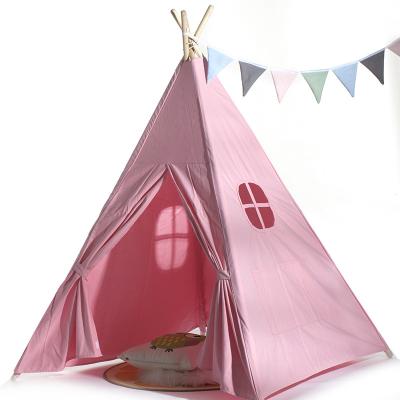 China Soft Toy Custom Wooden Poles Cotton Kids Teepee Child Play Teepee Tent For Sale for sale