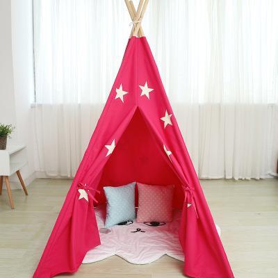 China Toy Factory Custom Luminous Large Soft Colors Pink Kids Theater House Teepee Play Tent For Children for sale