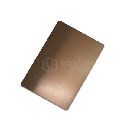 China Construction Pvd Coated Hairline Copper AFP Stainless Steel Sheet Panels For Elevator Shaft Hotel Supermarket Metal Product For Decoration for sale