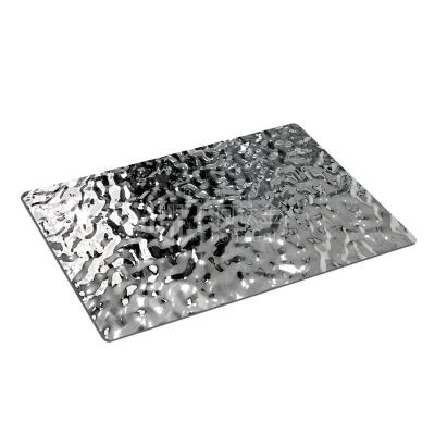 China Construction Hotigold 304, 316L Water Ripple Stainless Steel Embossing Sheets Embossed Plates Mirror Finish SS Sheets For Wall Panels for sale