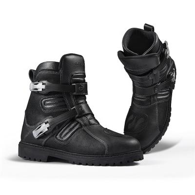 China Unique Breathable Sport Style DUHAN Moto Travel Hard Sole Boots Leather Motorcycle Boots Motorcycle Riding Shoes For Riders for sale