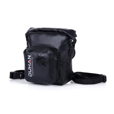 China DUHAN Waterproof Motorcycle Leg Bag Black Motorcycle Leather Pockets Fanny Pack Belt Waist Pack For Outdoor for sale