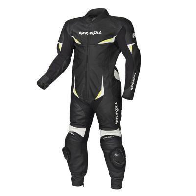 China KERAKOLL Breathable One Piece Motorcycle Racing Suit Cowhide Genuine Leather Motorcycle Motocross Breathable Clothes With Protector Sliders for sale