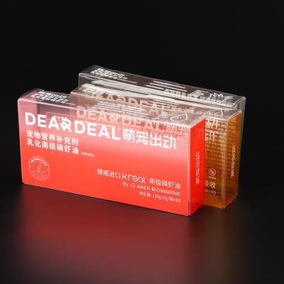 China GRS Disposable Personalization Eco Friendly PET Custom Transparent Color Printed Square Folding Plastic Tea Packaging Box for sale