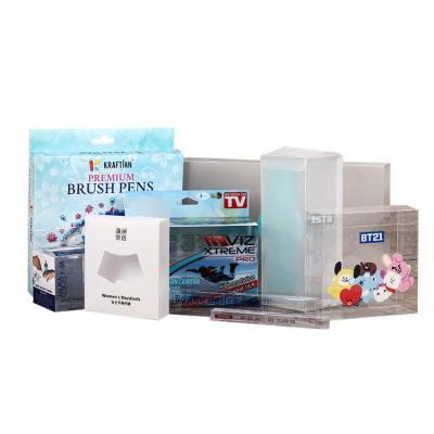 China Recycled Materials Transparent Plastic Printed Packaging PVC Folding Box Display Acetate Boxes Clear Vinyl PVC PET RPET Packaging Box for sale