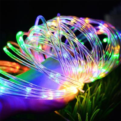 China Lamp string Solar glue lighting chain courtyard fence outdoor holiday waterproof decorative lamp solar tube lighting chain for sale