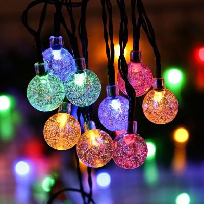 China Lamp string Solar Bubble Ball lighting chain LED water drop bee cherry blossom lotus stars outdoor waterproof decorative light for sale