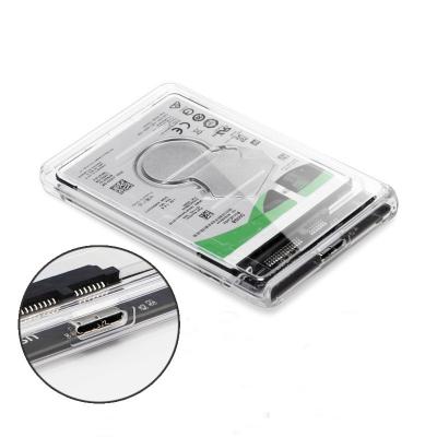 China USB3.0 2.5 Inch HDD Enclosure SATA3 Plastic Transparent External Hdd Cart 2.5inch USB3.0 SATA HDD Case for sale