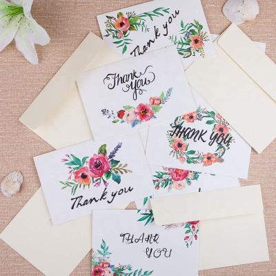 China Custom Floral Europe THANK YOU CARD with Envelopes, 6 Designs for sale