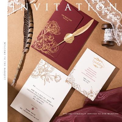 China paper & Modern Cardboard Wedding Invitation Card / Wedding Invitation Card for sale