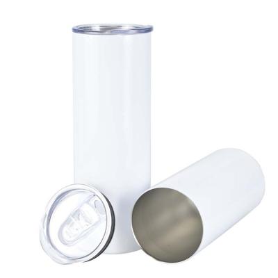 China Disposable USA Warehouse Stocked 20 Oz Sublimation Blanks Stainless Steel White Straight Tumblers Double Wall Coffee Mug Insulated Tumblers for sale