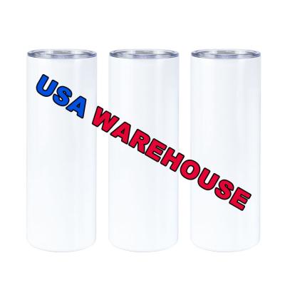 China Disposable USA Warehouse 20 oz 30 oz Cups Straight Lean Empty Double Wall Stainless Steel Sublimation Tumblers for sale