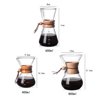 China Stainless Steel Prevent Burst High Temperature Resistant Decanter Dripper Brewer And Glass Coffee Pot for sale