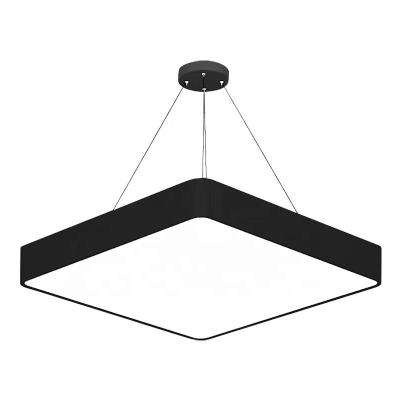 China Modern Suspended Square Pendant Light Black White Modern Indoor Linear Pendant Light Led Pendant Light for sale