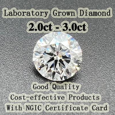 China 8.8-9.4mm Round 2.0-3.0ct DE VS Quality Polish with NGIC certificate lab grown synthetic diamond hpht diamond lab grown diamond for sale