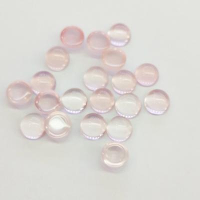 China Polishing Round Cabochon 4.0mm~15.0mm Good Quality Loose Semi Precious Gemstones For Jewelry Making Natural Pink Rose Quartz for sale