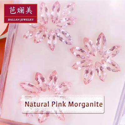 China Marquise Polishing Shape 8x4mm | 16x8mm Eye Grade Medium Clean Pink Color Natural Pink Morganite for sale