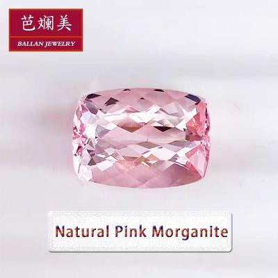 China Cushion polishing form 3.0mm | 16mm Eye Grade Medium Clean Pink Color Natural Pink Morganite for sale