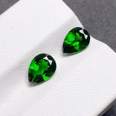 China Polishing Pear Shape 4x3mm~10x8mm Good Quality Normal Cut Loose Natural Green Gemstone For Jewelry Making Natural Chrome Diopside for sale