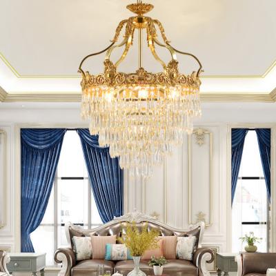 China Luxury Led Brass Chandelier Crystal Lights Dining Room Modern Interior Home Decor Bedroom Style for sale