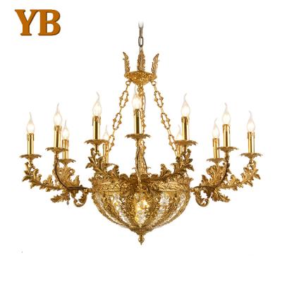 China Modern Design Modern French Living Room Dining Home Decor Hanging Led Brass Crystal Chandelier Light for sale