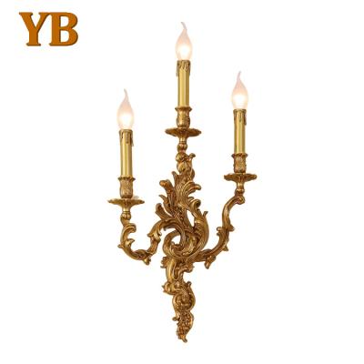 China Home Luxury Brass Led Wall Lamp Vintage Candle Light Fixture Modern Modern Living Room Study Decor for sale