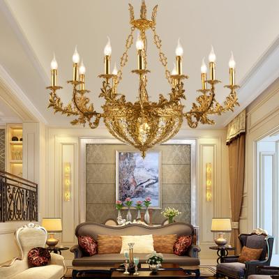 China Creative Luxury Living Room Bedroom Modern Decoration Design Indoor Lighting Home Decoration Led Crystal Copper Chandelier Light for sale