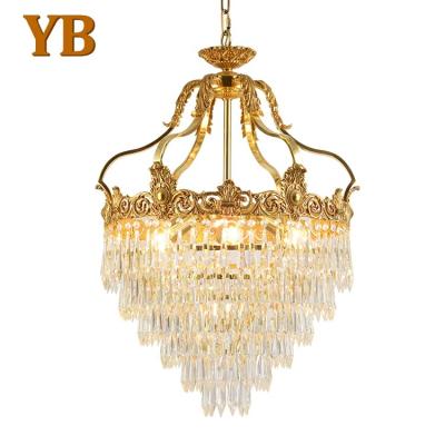 China Modern French Elegant Bedroom Pendant Lamp Modern Home Decor Led Brass Crystal Chandeliers Lights for sale