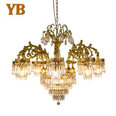 China European Modern Decoration Style Indoor Lighting Living Room Art Decorative Luxury Brass Crystal Led Chandelier Pendant Light for sale