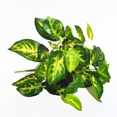 China Wholesale Realistic/Long Life Latex Green Plants Artificial Silk Leaf Branch Tall Tree Plant Leaves Branch For Garden Decoration for sale