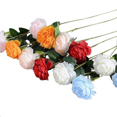 China Realistic Western Rose/Long Lasting Silk Plant Artificial Camellia Rose Happy Wholesale Beautiful Fake Flowers For Wedding Decoration In Stock for sale