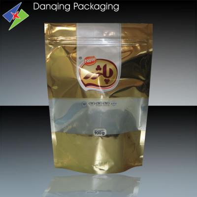 China Biscuit Packaging Aluminium Foil Bag With Clear Window    Stand Up Pouch With Zipper for sale