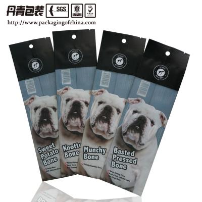 China Customized Plastic Pet Food Bag        Side Gusset Pouch With Handle Hole for sale