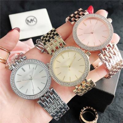 China Fashion waterproof bule dial quartz watches ladies personality Diamond Woman Mk red watches wrist watch wholesale for sale