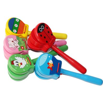 China Children learning & Type exercise; Orff Musical Instrument Enlightenment Orff Instrument Percussion Musical Instrument Castanets Wooden Clamshells for sale